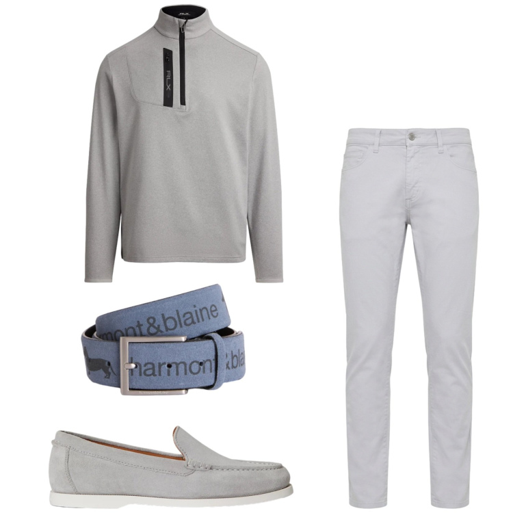 Outfit uomo - Total look #2393667. Stile Casual per Tutti i giorni. Abbinamento con cinture, pantaloni, pullovers, scarpe stringate.
