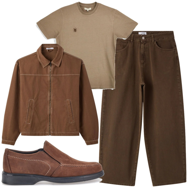 Outfit uomo - Total look #2393703. Stile Trendy per Serata speciale. Abbinamento con cappotti, pantaloni, scarpe stringate, t-shirt.
