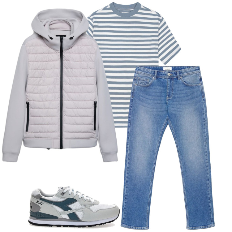Outfit uomo - Total look #2393708. Stile Casual per Tutti i giorni. Abbinamento con jeans, giacche, t-shirt, sneakers.