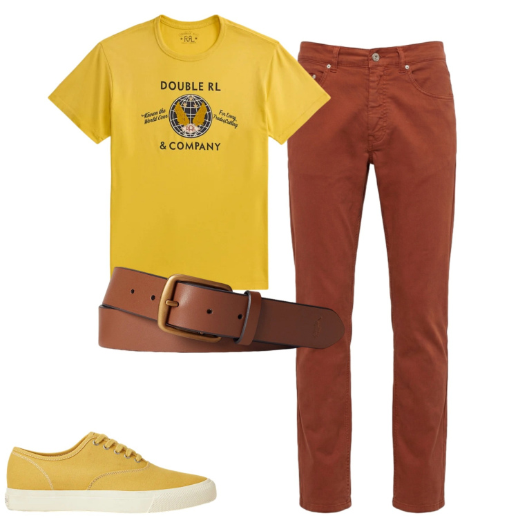 Outfit uomo - Total look #2393851. Stile Casual per Tutti i giorni. Abbinamento con pantaloni, cinture, sneakers, t-shirt.