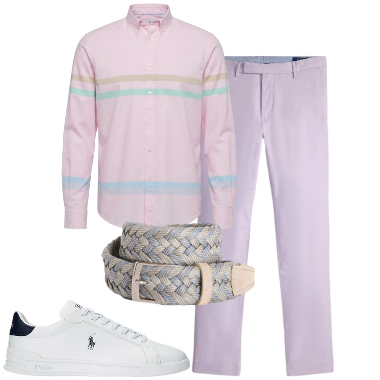 Outfit uomo - Total look #2393858. Stile Urban per Tutti i giorni. Abbinamento con camicie, cinture, sneakers, pantaloni.
