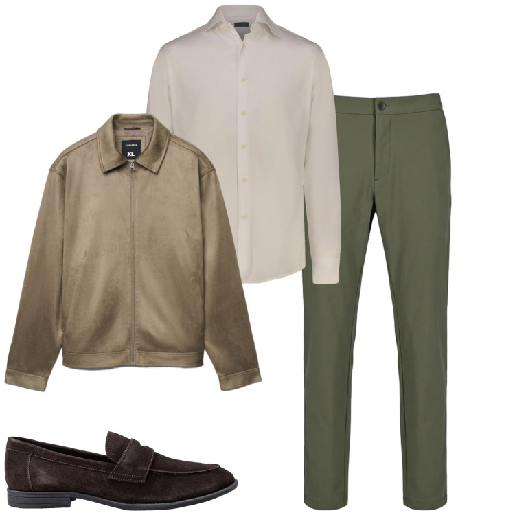 Outfit uomo - Total look #2393868. Stile Urban per Tutti i giorni. Abbinamento con giacche, camicie, scarpe stringate, pantaloni.