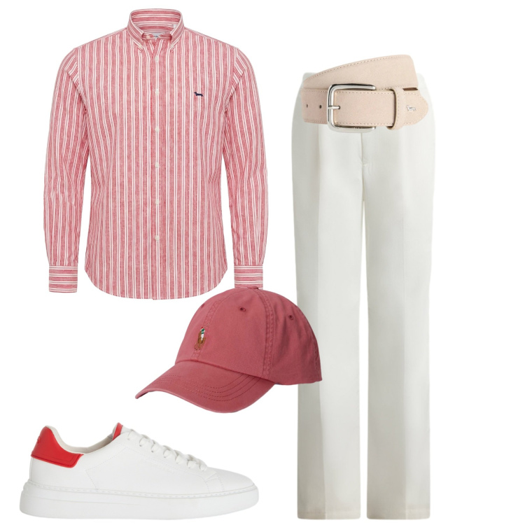 Outfit uomo - Total look #2393875. Stile Urban per Tutti i giorni. Abbinamento con cinture, camicie, sneakers, pantaloni, cappelli con visiera.