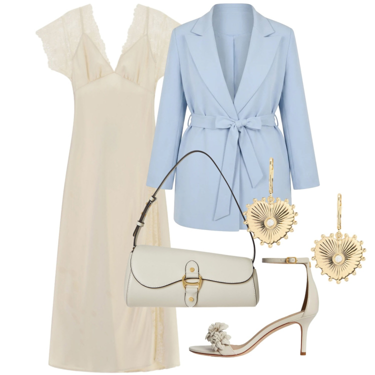Outfit donna - Blazer leggeri - @ypila. Stile Chic per Tutti i giorni. Abbinamento con vestiti lunghi, blazer, borse a spalla, orecchini, sandali in pelle.