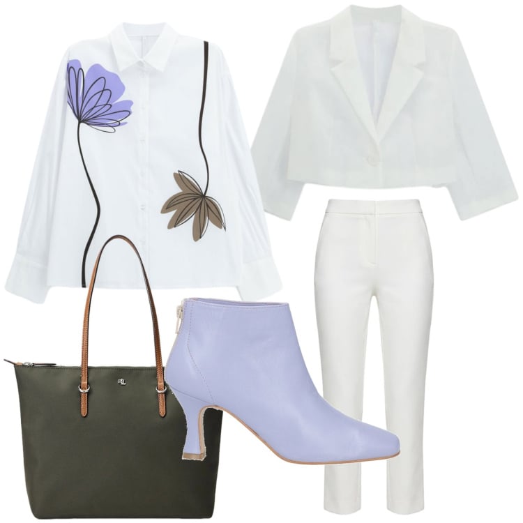 Outfit donna - Camicia distintiva. Stile Etnico per Tutti i giorni. Abbinamento con stivaletti, blazer, camicie, pantaloni, borse tote.