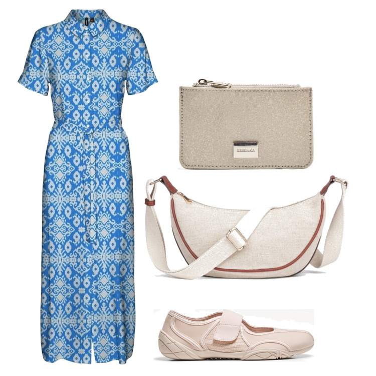 Outfit mujer - Bon ton. Estilo Bon Ton para Todos los días. Combinación con riñoneras, vestidos camiseros, bailarinas, monederos.