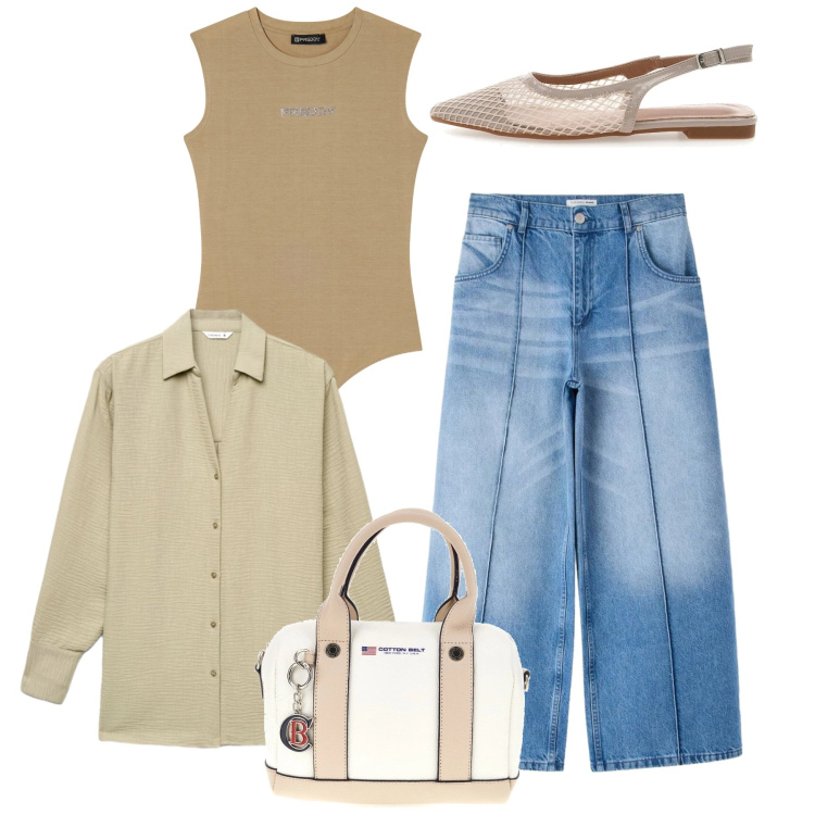 Outfit donna - Il ritorno delle ballerine. Stile Bon Ton per Tutti i giorni. Abbinamento con camicie, jeans, top, ballerine, borse a mano.