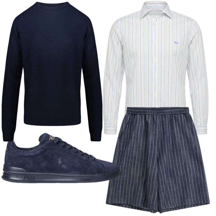 Outfit uomo - Massima freschezza. Stile Casual per Tutti i giorni. Abbinamento con bermuda, camicie, maglieria, sneakers.