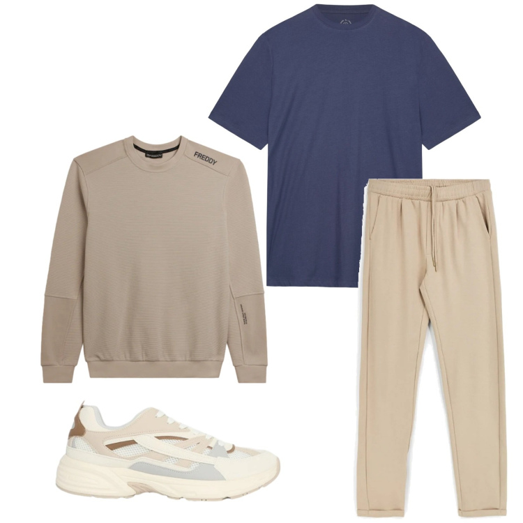 Outfit uomo - Total look #2394199. Stile Casual per Sport. Abbinamento con sneakers, felpe, t-shirt, pantaloni.