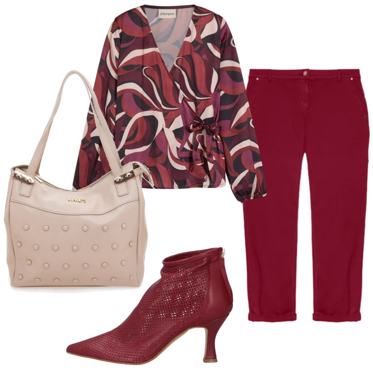 Outfit donna - Total look #2394204. Stile Basic per Ufficio. Abbinamento con stivaletti, camicie, pantaloni chino, shopping bag.