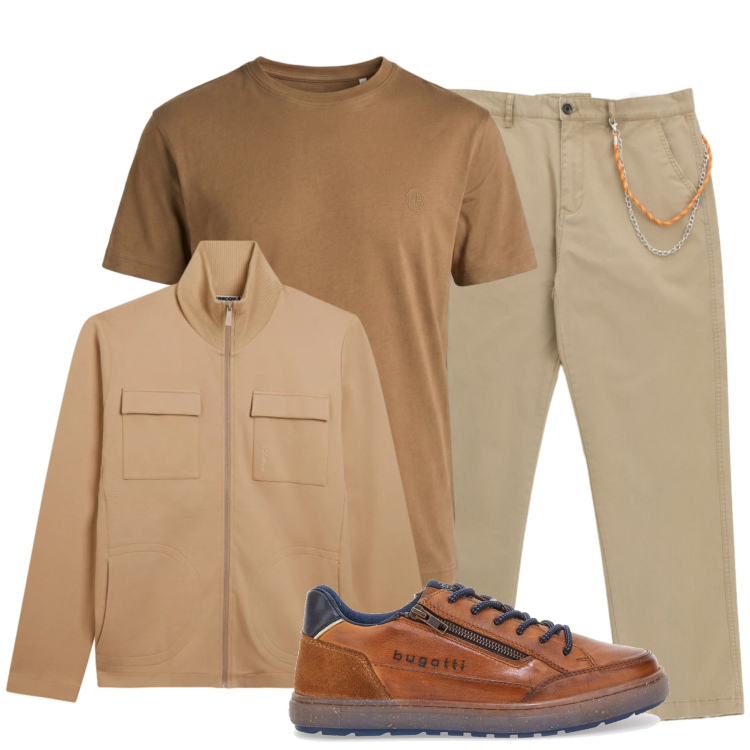 Outfit uomo - Urban Safari & Earth Tones. Stile Urban per Tutti i giorni. Abbinamento con t-shirt, pantaloni, felpe, scarpe stringate.