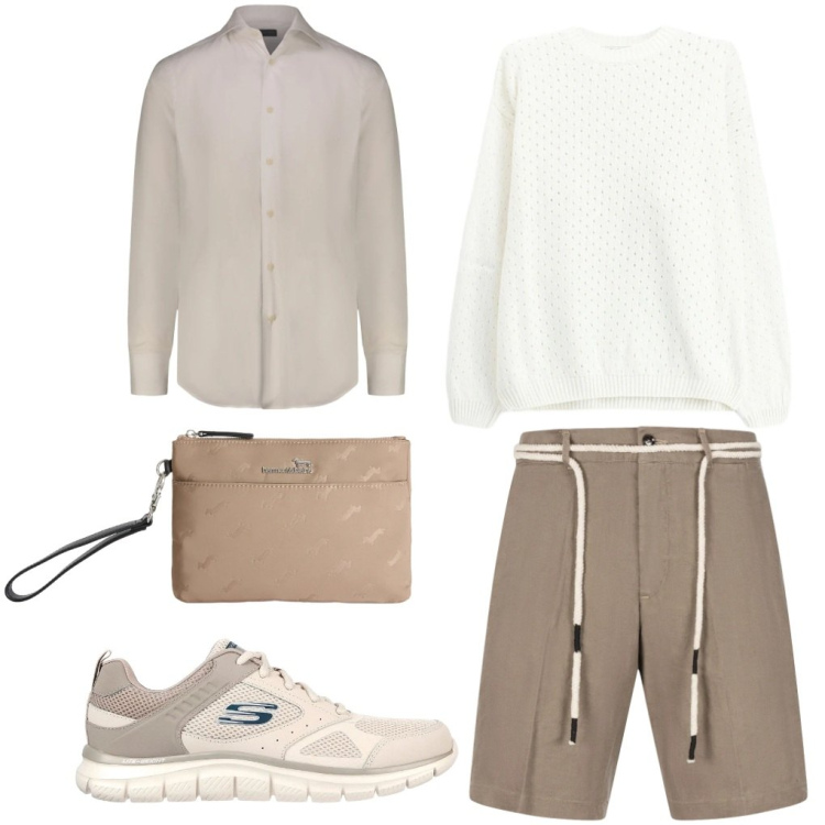 Outfit uomo - 37. Delicato. Stile Casual per Tutti i giorni. Abbinamento con maglieria, borse sportive, camicie, bermuda, sneakers.