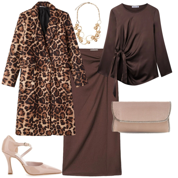 Outfit donna - Chic evento serata speciale. Stile Chic per Serata fuori. Abbinamento con bluse, cappotti, gonne lunghe, collane, décolleté, pochette.