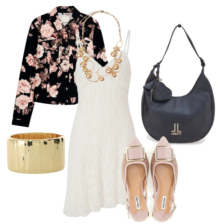 Outfit donna - Le ballerine sempre di moda. Stile Chic per Tutti i giorni. Abbinamento con blazer, vestiti corti, braccialetti, collane, ballerine, borse a spalla.