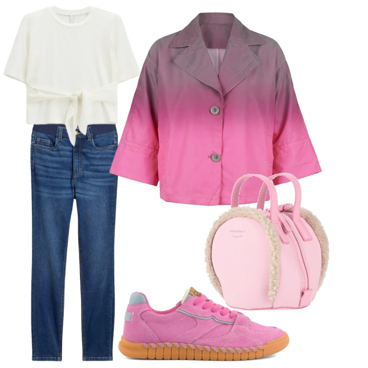 Outfit donna - Molto Casual Chic da City. Stile Casual chic per Tutti i giorni. Abbinamento con zaini, jeans skinny, t-shirt, cappotti, sneakers.