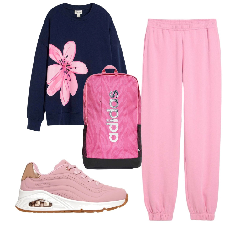 Outfit donna - Total look #2394557. Stile Basic per Tutti i giorni. Abbinamento con pantaloni, felpe, sneakers alte, zaini.