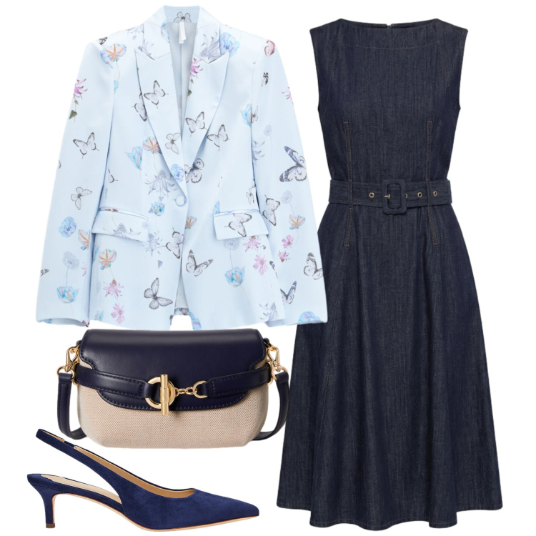 Outfit donna - Bon ton. Stile Bon Ton per Ufficio. Abbinamento con vestiti, blazer, décolleté, borse a tracolla.