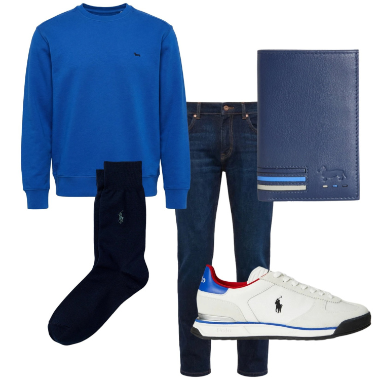 Outfit uomo - Calzini cotone. Stile Casual per Tutti i giorni. Abbinamento con portafogli, felpe, jeans, calzini, sneakers.