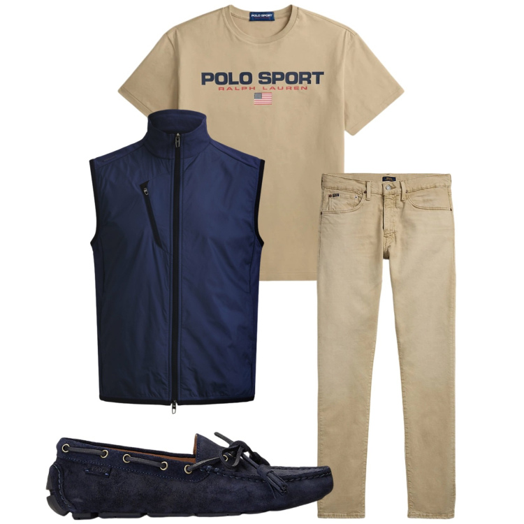 Outfit uomo - Total look #2394738. Stile Casual per Tutti i giorni. Abbinamento con scarpe stringate, jeans, piumini, t-shirt.