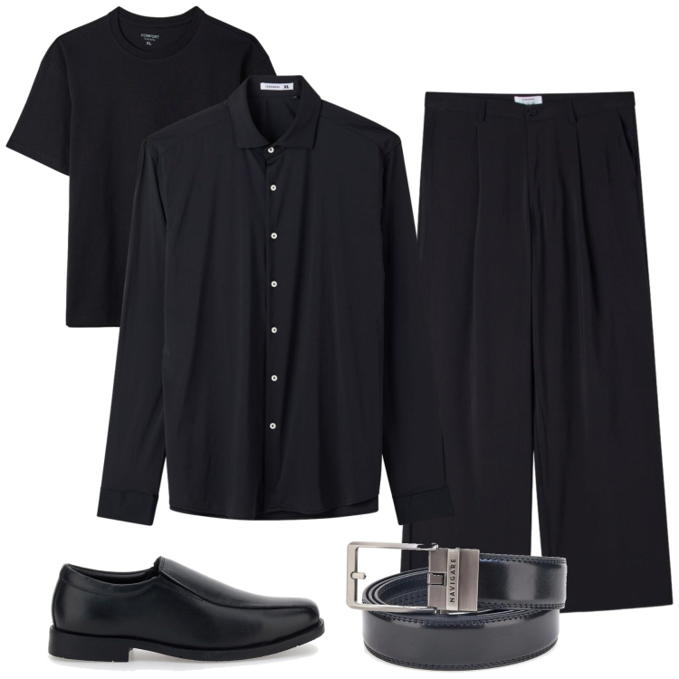 Outfit uomo - Total look #2394754. Stile Business/Elegante per Serata speciale. Abbinamento con camicie, pantaloni, t-shirt, scarpe stringate, cinture.