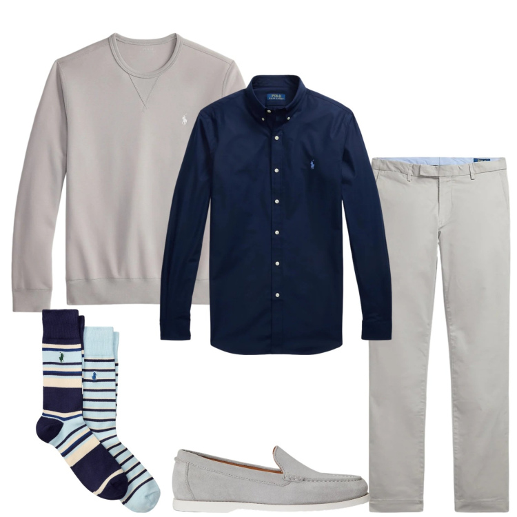 Outfit uomo - Total look #2394780. Stile Business/Elegante per Serata speciale. Abbinamento con pantaloni, felpe, calzini, camicie, scarpe stringate.