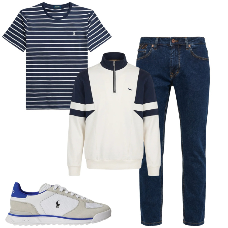 Outfit uomo - Total look #2394875. Stile Casual per Tutti i giorni. Abbinamento con felpe, pantaloni, t-shirt, sneakers.