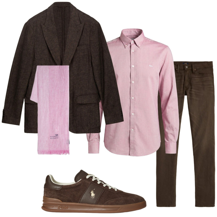 Outfit uomo - Stasera. Stile Trendy per Serata speciale. Abbinamento con sciarpe, camicie, giacche, sneakers, jeans.