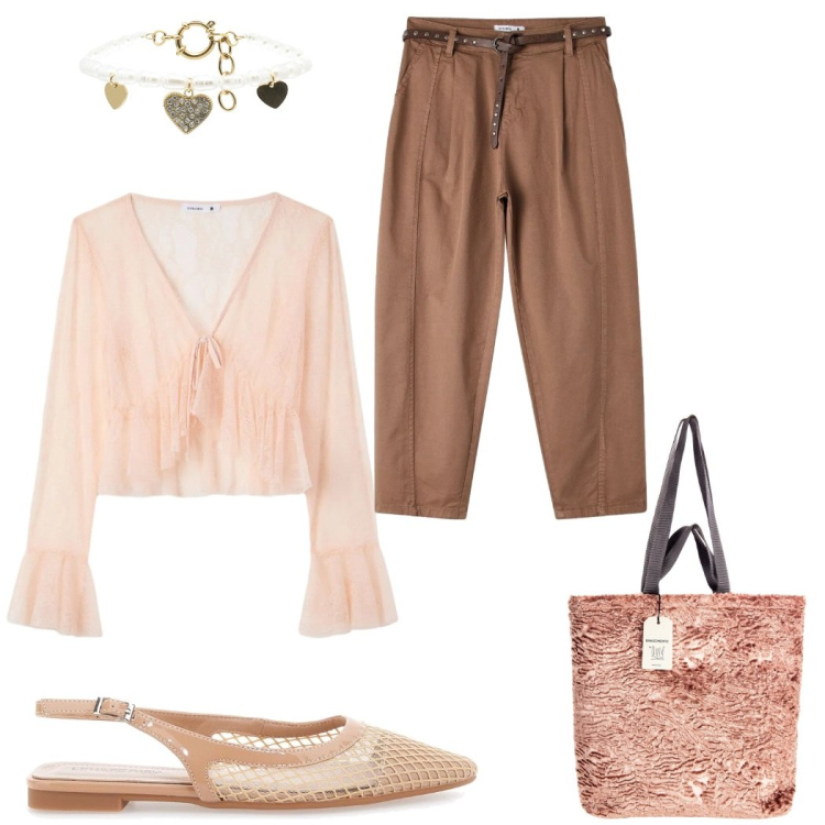 Outfit donna - La comodità delle ballerine. Stile Basic per Tutti i giorni. Abbinamento con bluse, pantaloni, borse tote, braccialetti, ballerine.