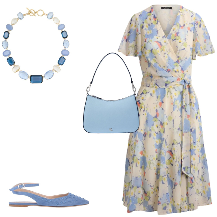 Outfit donna - Silhouette fluide e leggere. Stile Boho per Tutti i giorni. Abbinamento con ballerine, borse a spalla, collane, vestiti midi/longuette.