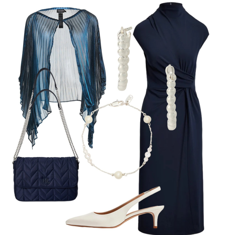 Outfit donna - Musica classica. Stile Chic per Cerimonia. Abbinamento con cappe, vestiti a tubino, décolleté, orecchini, braccialetti, borse a tracolla.