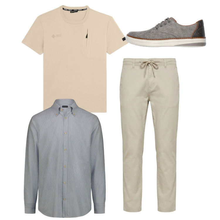 Outfit uomo - Total look. Stile Casual per Tutti i giorni. Abbinamento con pantaloni, t-shirt, camicie, sneakers.