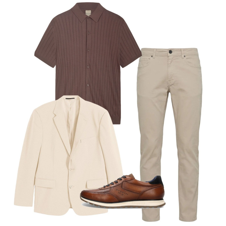 Outfit uomo - Total look. Stile Casual per Tutti i giorni. Abbinamento con giacche, pantaloni, polo, sneakers.