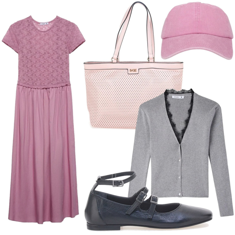 Outfit donna - Le ballerine con fibbie. Stile Casual per Tutti i giorni. Abbinamento con vestiti lunghi, cardigans, cappelli con visiera, borse a spalla, ballerine.
