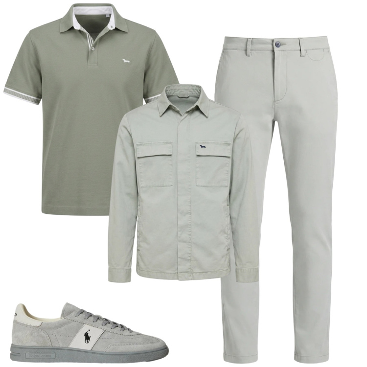 Outfit uomo - La giacca mezza stagione. Stile Urban per Tutti i giorni. Abbinamento con pantaloni chino, giacche, polo, sneakers.
