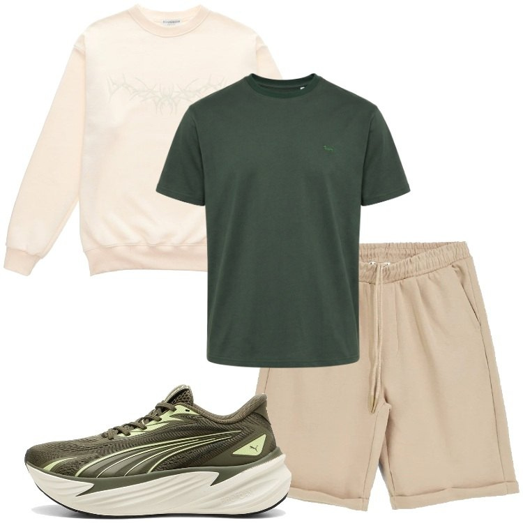 Outfit uomo - Metti i bermuda. Stile Casual per Tutti i giorni. Abbinamento con t-shirt, felpe, bermuda, scarpe sportive.