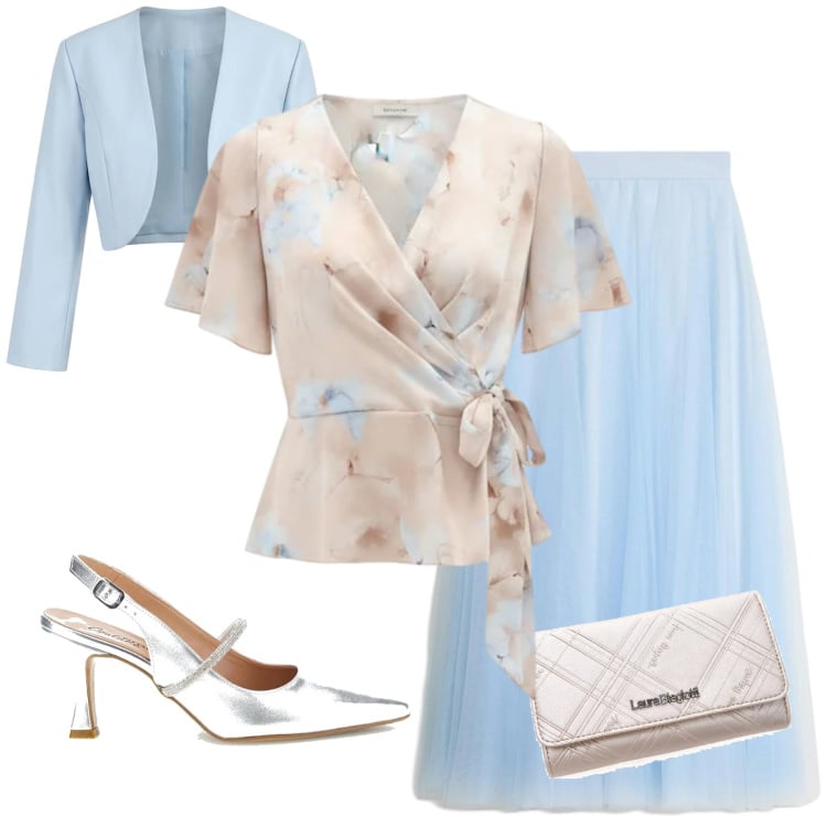 Outfit donna - Modern cinderella. Stile Romantica per Cerimonia. Abbinamento con gonne lunghe, bolero, bluse, portafogli, décolleté.