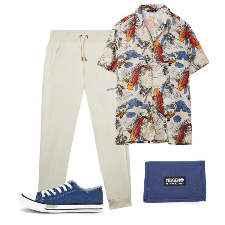 Outfit uomo - Comfy joggers. Stile Casual per Tutti i giorni. Abbinamento con camicie a manica corta, pantaloni, portafogli, sneakers.