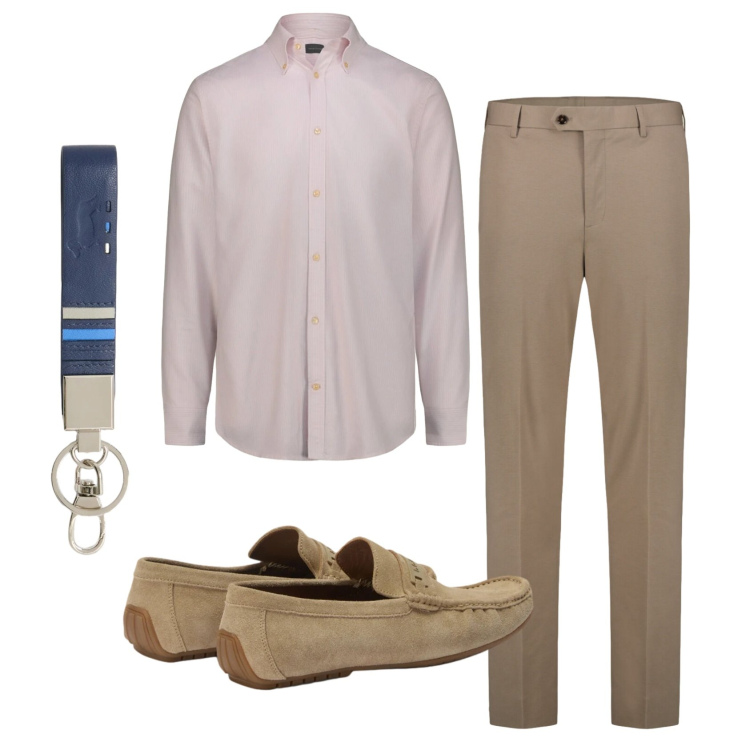 Outfit uomo - Total look #2395414. Stile Business/Elegante per Ufficio. Abbinamento con portachiavi, scarpe stringate, pantaloni, camicie.