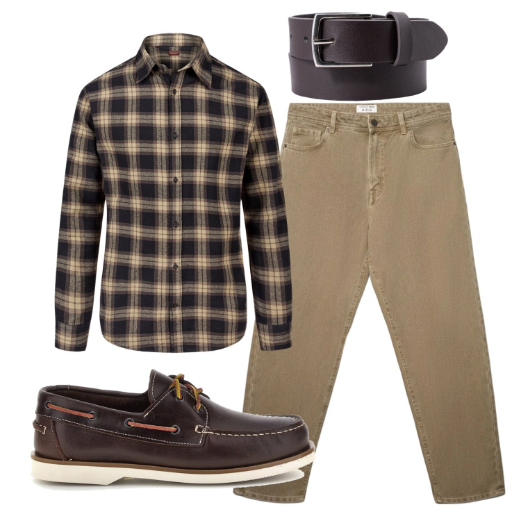 Outfit uomo - Total look #2395426. Stile Casual per Tutti i giorni. Abbinamento con jeans, camicie, cinture, scarpe stringate.