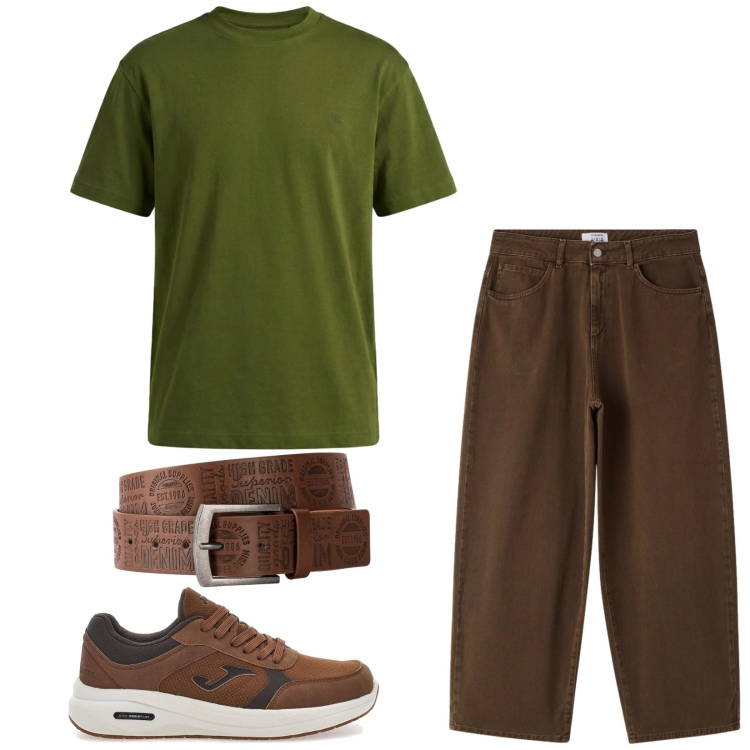 Outfit uomo - Total look #2395442. Stile Trendy per Tutti i giorni. Abbinamento con cinture, pantaloni, t-shirt, sneakers.