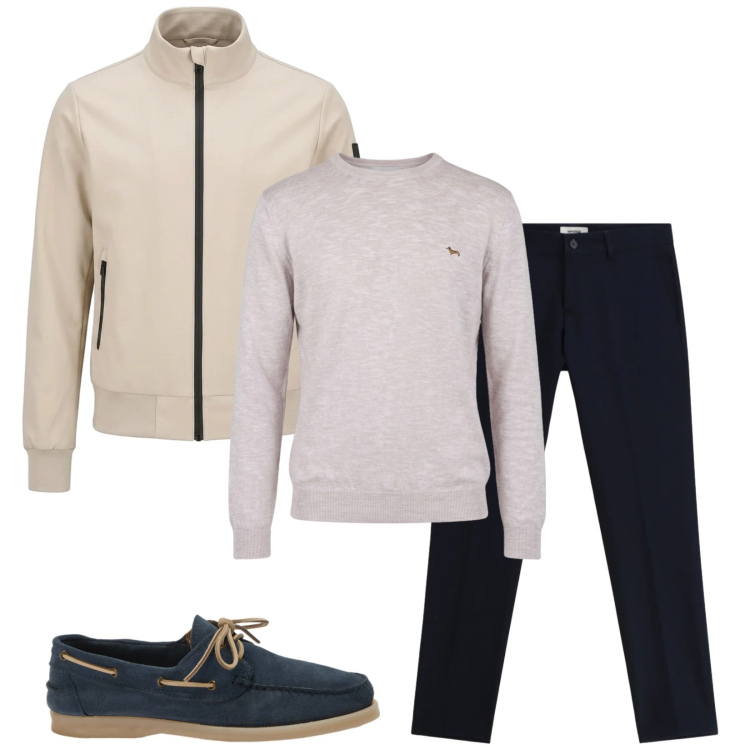 Outfit uomo - Total look #2395458. Stile Casual per Tutti i giorni. Abbinamento con pantaloni, pullovers, scarpe stringate, bomber.