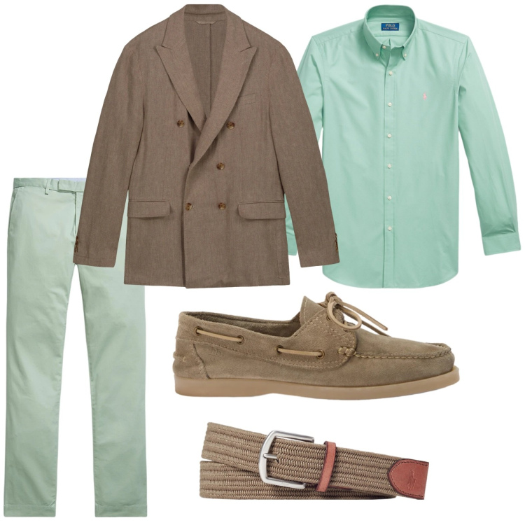 Outfit uomo - Blazer doppiopetto. Stile Trendy per Ufficio. Abbinamento con scarpe stringate, giacche, pantaloni, camicie, cinture.