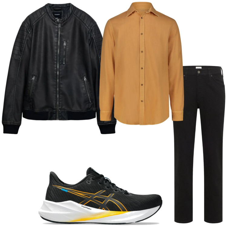 Outfit uomo - Total look #2395589. Stile Casual per Tutti i giorni. Abbinamento con jeans dritti, giacche, camicie, sneakers.