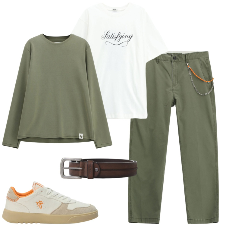 Outfit uomo - Maggio. Stile Casual per Tutti i giorni. Abbinamento con pantaloni, felpe, cinture, t-shirt, sneakers.