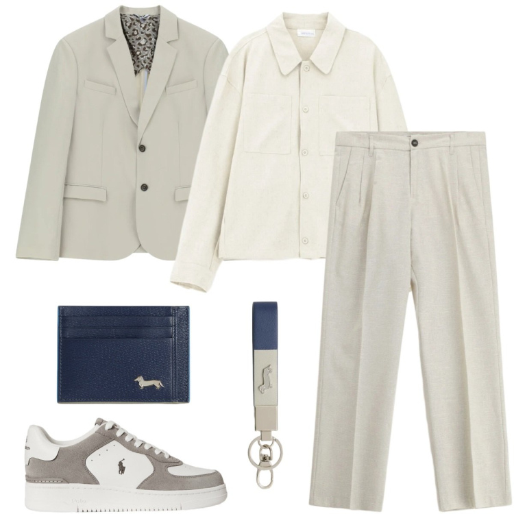 Outfit uomo - Total look #2395636. Stile Business/Elegante per Cerimonia. Abbinamento con pantaloni, giacche, camicie, portachiavi, portafogli, sneakers.