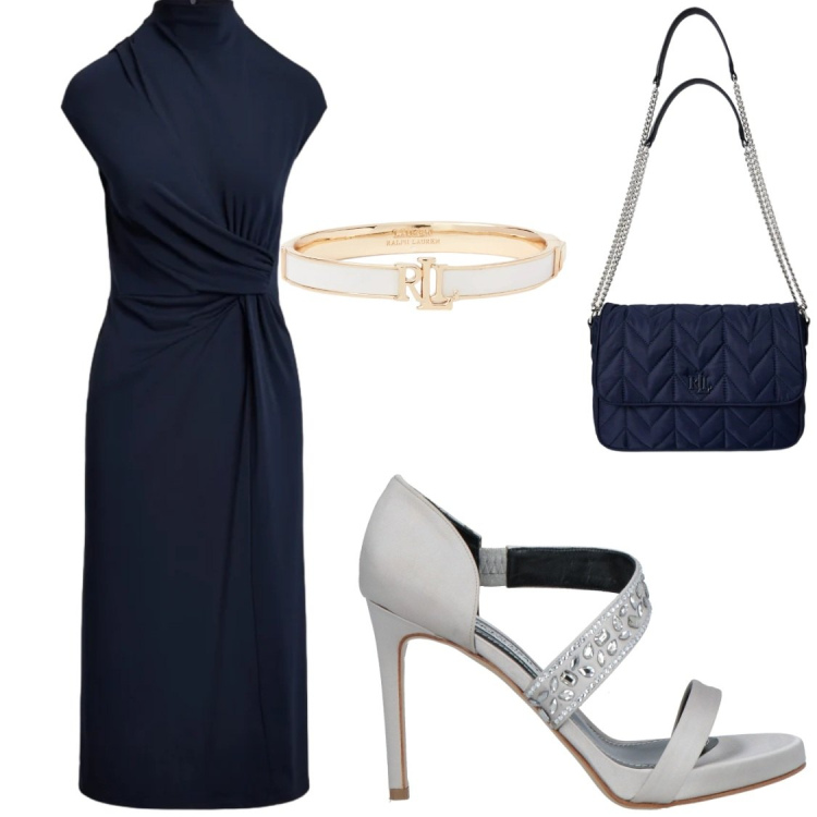 Outfit donna - Come una firstlady. Stile Bon Ton per Cerimonia. Abbinamento con sandali in pelle, braccialetti, vestiti a tubino, borse a tracolla.