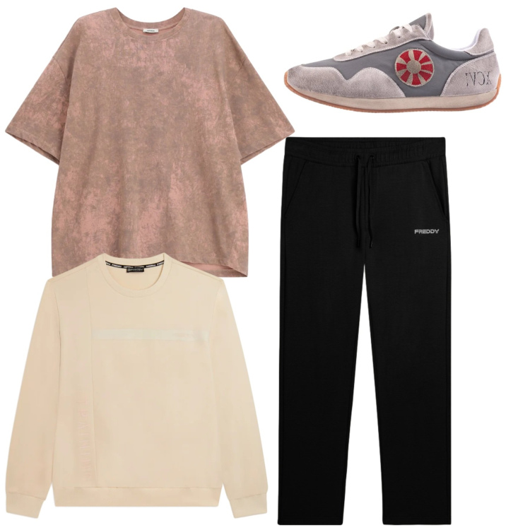 Outfit uomo - Total look. Stile Casual per Tutti i giorni. Abbinamento con t-shirt, pantaloni sportivi, felpe, sneakers.