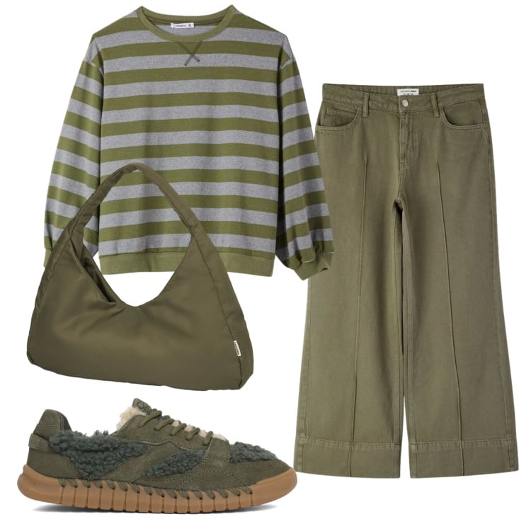 Outfit donna - Total look #2395812. Stile Basic per Tutti i giorni. Abbinamento con pantaloni, t-shirt, borse a spalla, sneakers.