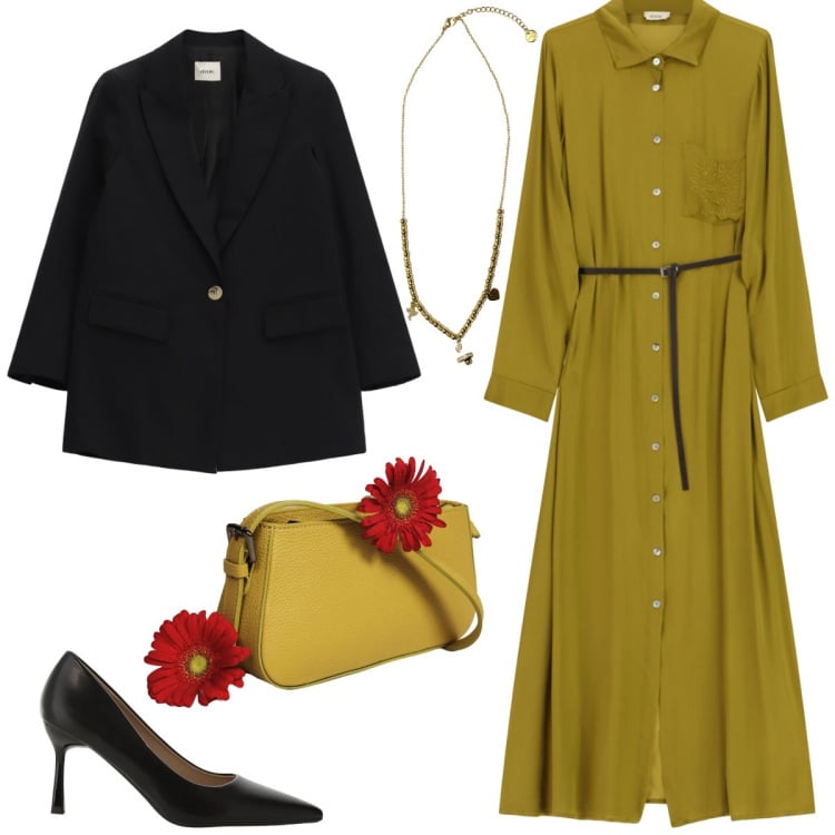 Outfit donna - L’abito in raso. Stile Chic per Serata fuori. Abbinamento con décolleté, borse a spalla, vestiti lunghi, blazer, ciondoli.