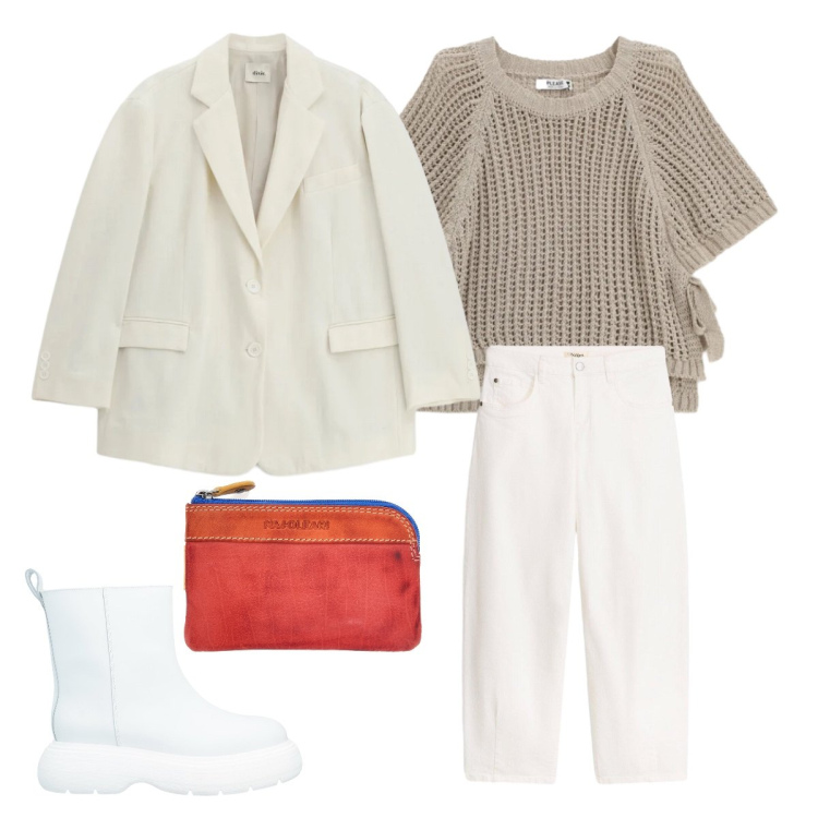 Outfit donna - Top crop che segna il punto vita. Stile Minimal per Tutti i giorni. Abbinamento con stivaletti, pantaloni, top, blazer, portachiavi.